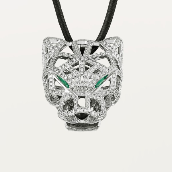 Panthère de Cartier卡地亚猎豹项链 白金，祖母绿，钻石，缟玛瑙