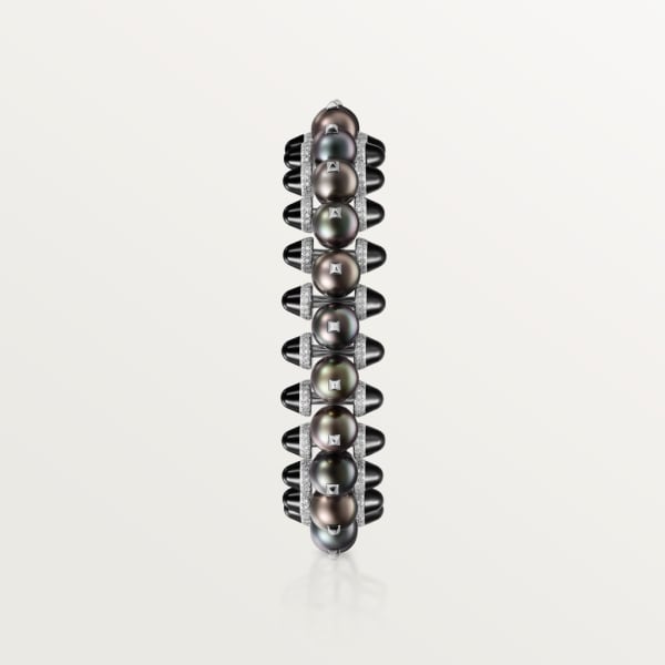 Clash de Cartier bracelet Rhodium-finish white gold, Tahiti pearls, onyx, diamonds