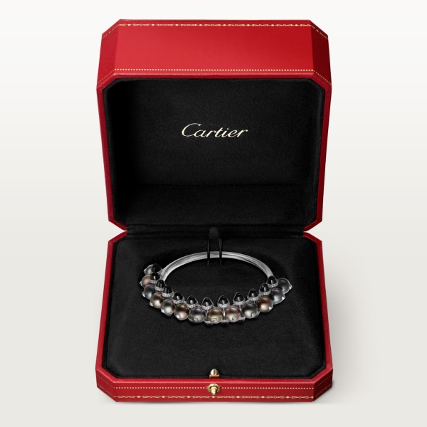 Clash de Cartier手镯 镀铑白金，大溪地珍珠，缟玛瑙，钻石