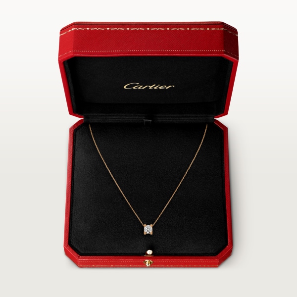 C de Cartier项链 玫瑰金，钻石