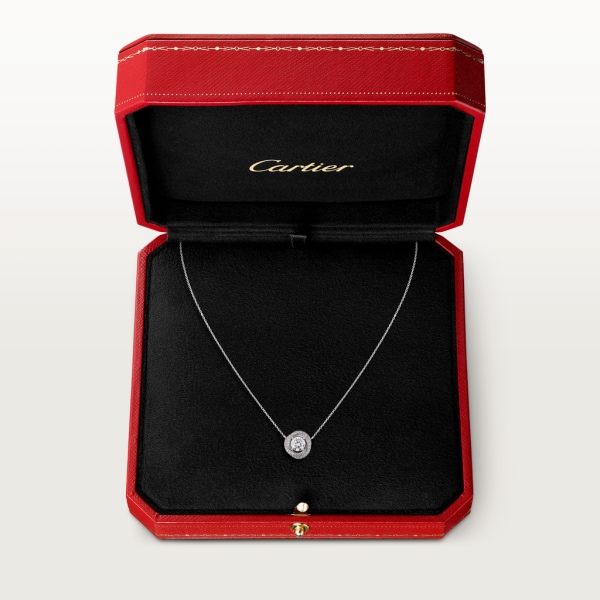 Trinity Ruban pendant, brilliant-cut diamond, paved  White gold, diamonds