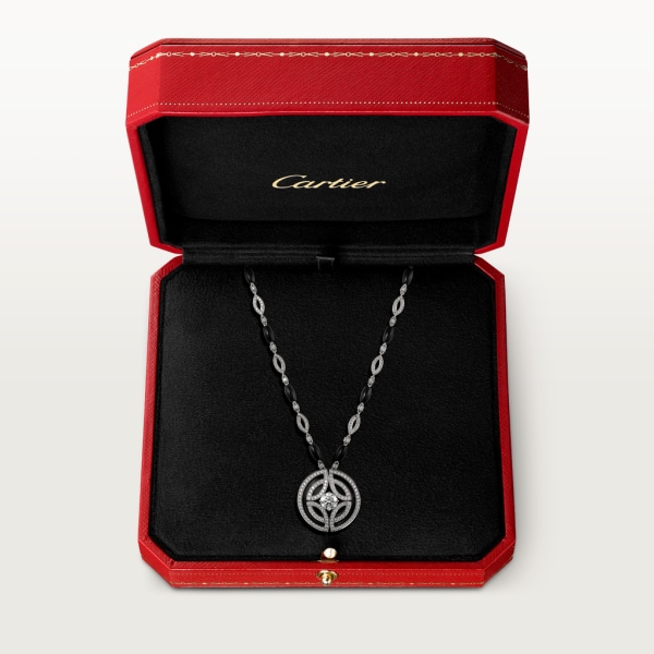 Galanterie de Cartier项链 白金，黑漆，缟玛瑙，钻石