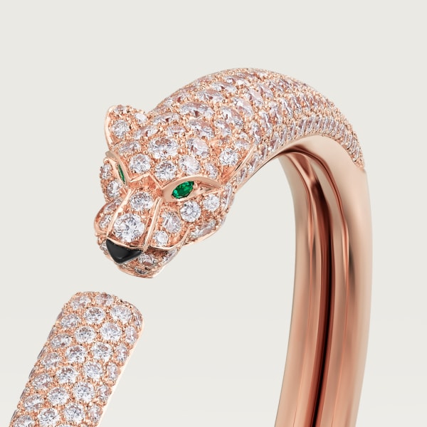 Panthère de Cartier手镯 玫瑰金，缟玛瑙，祖母绿，钻石