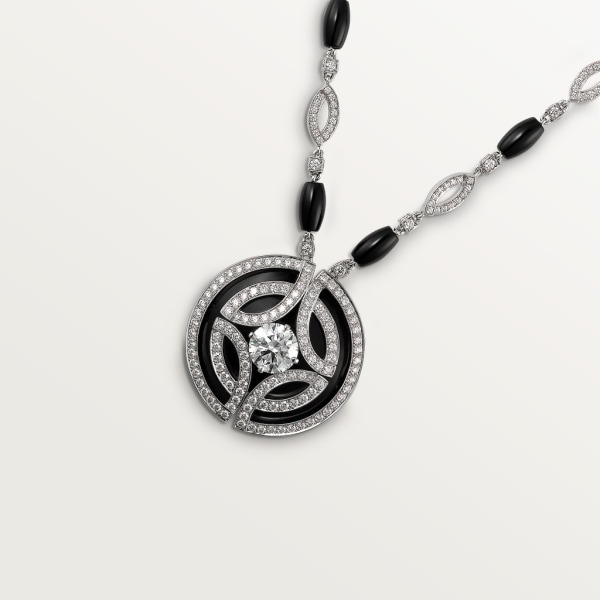 Galanterie de Cartier necklace White gold, black lacquer, onyx, diamonds