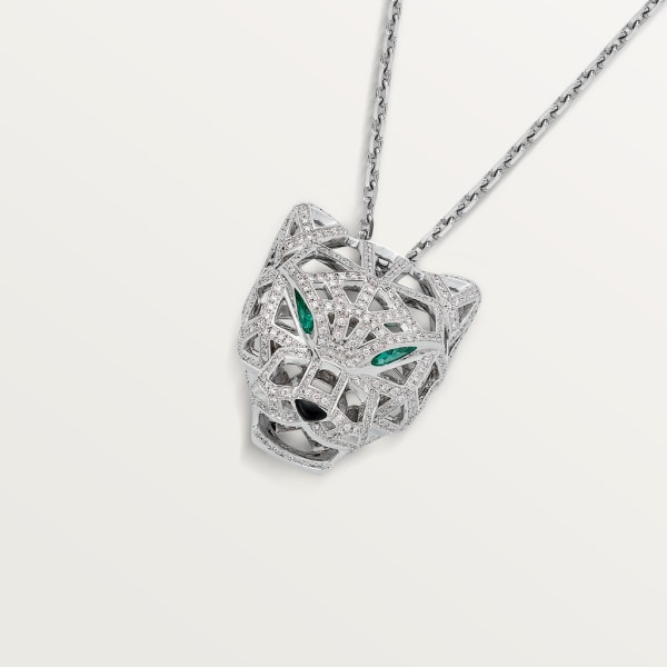 Panthère de Cartier卡地亚猎豹项链 白金，祖母绿，钻石，缟玛瑙