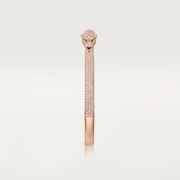 Panthère de Cartier bracelet, small model, paved  Rose gold, onyx, emeralds, diamonds