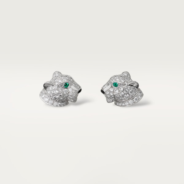 Panthère de Cartier earrings White gold, diamonds, emeralds, onyx