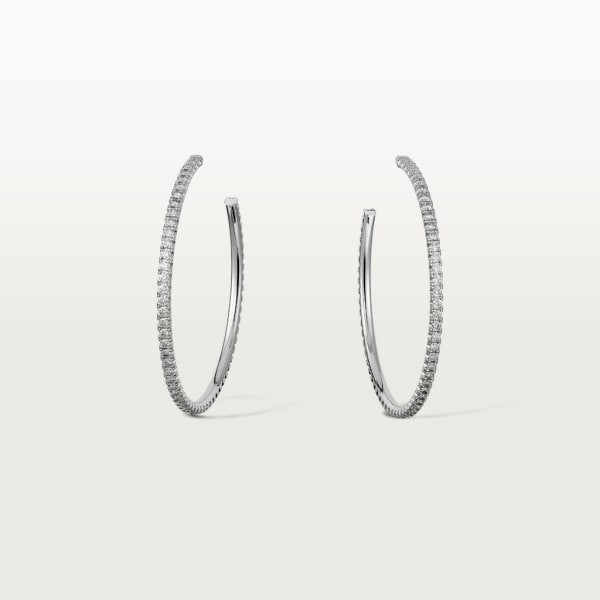 Etincelle de Cartier耳环，大号款 白金，钻石