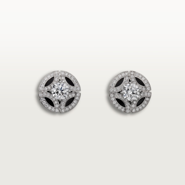 Galanterie de Cartier earrings White gold, black lacquer, diamonds