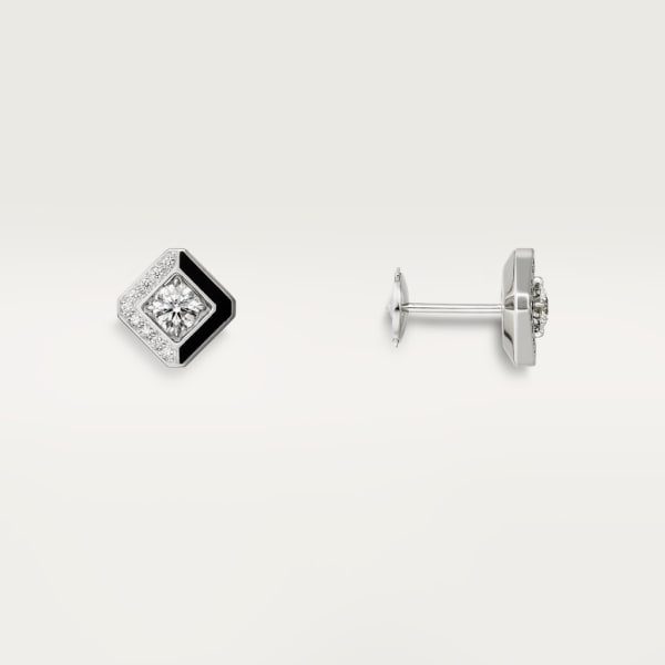 Galanterie de Cartier耳环 白金，黑漆，钻石