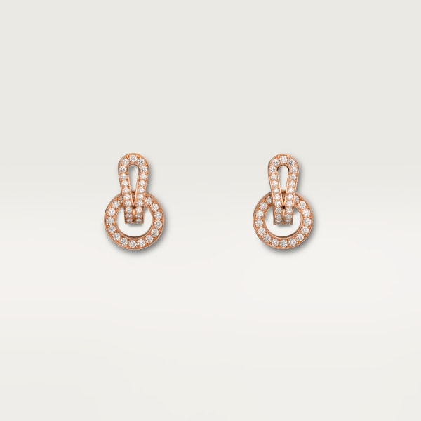 Agrafe earrings Rose gold, diamonds