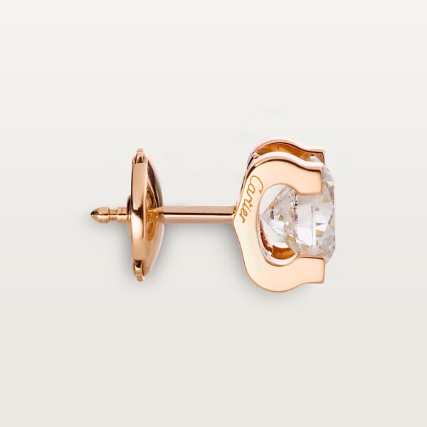 C de Cartier耳环 玫瑰金，钻石