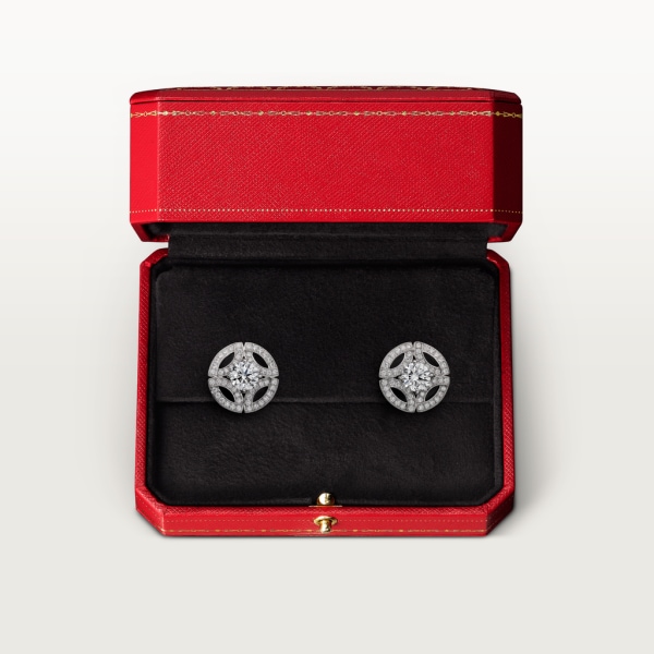 Galanterie de Cartier earrings White gold, black lacquer, diamonds