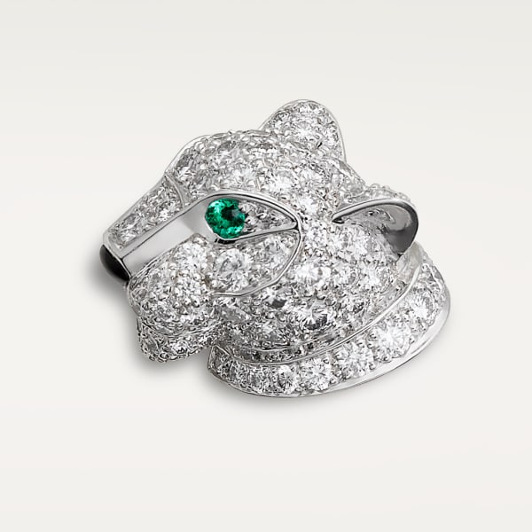 Panthère de Cartier earrings White gold, diamonds, emeralds, onyx