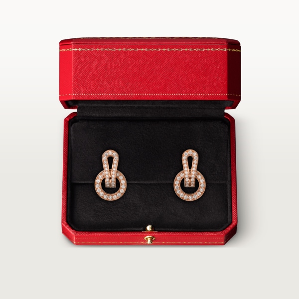 Agrafe earrings Rose gold, diamonds