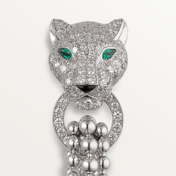 Panthère de Cartier earrings White gold, emeralds, diamonds, onyx