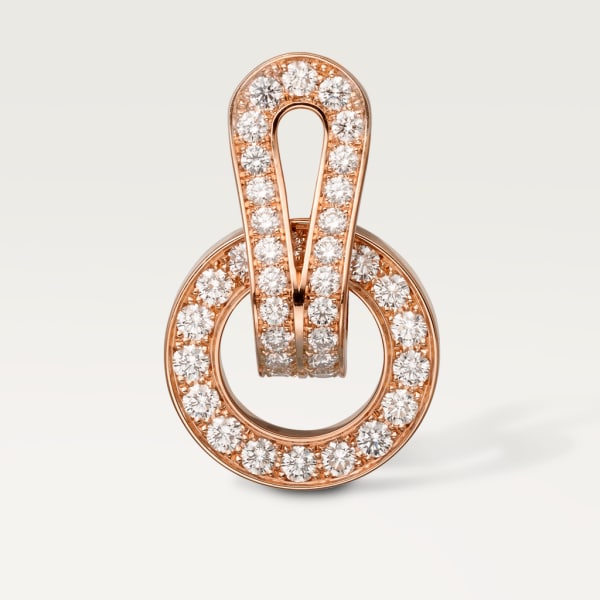 Agrafe earrings Rose gold, diamonds