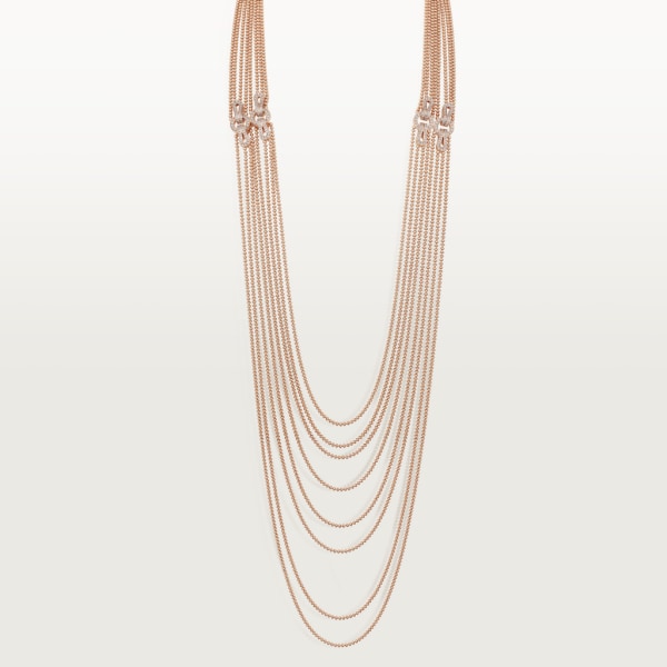 Agrafe necklace Rose gold, diamonds