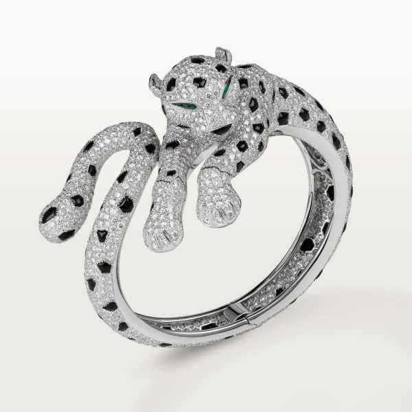 Panthère de Cartier高级珠宝项链 铂金，祖母绿，缟玛瑙，钻石