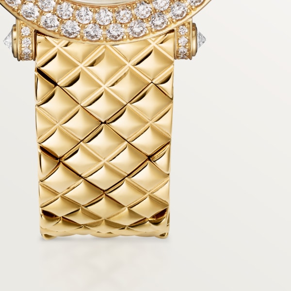 La Panthère de Cartier watch 23.6 mm, quartz movement, 18K yellow gold, diamonds, metal bracelet