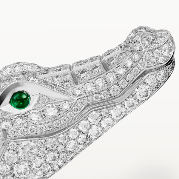 Indomptables de Cartier手镯 白金，缟玛瑙，月光石，祖母绿，钻石