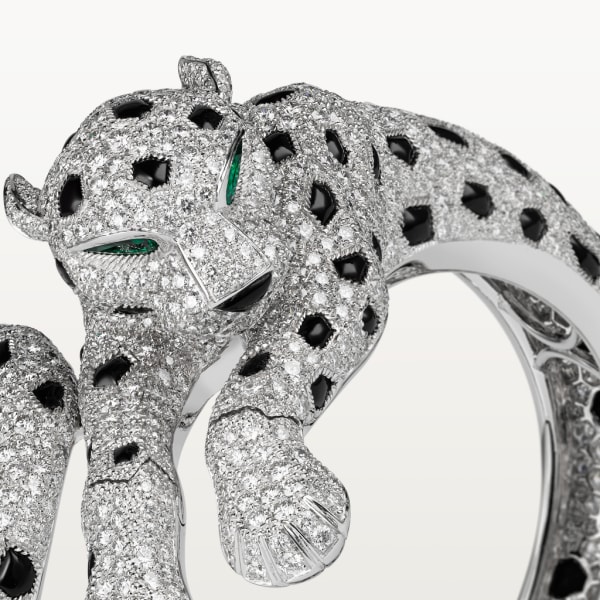 Panthère de Cartier高级珠宝项链 铂金，祖母绿，缟玛瑙，钻石