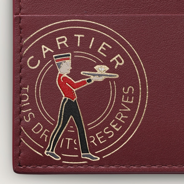Diabolo de Cartier卡片夹 酒红色小牛皮