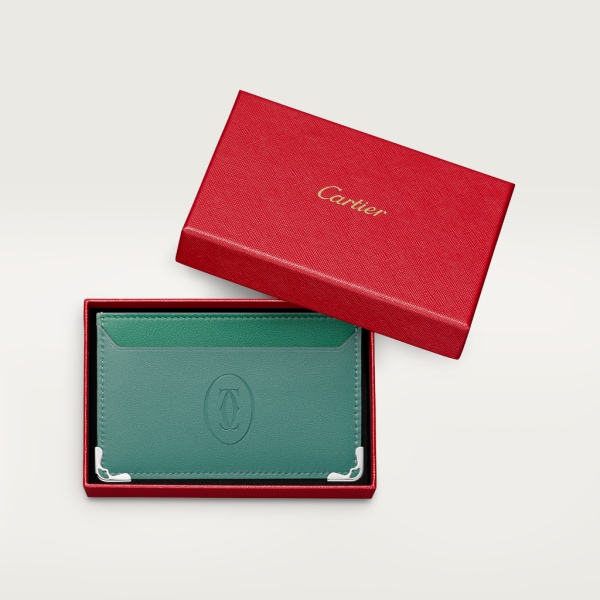单层卡片夹，Must de Cartier系列 砂金石色小牛皮，镀钯饰面