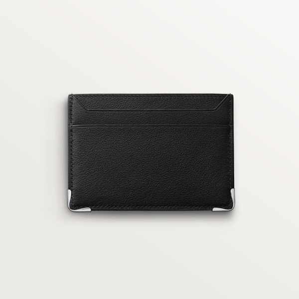 双卡片夹，Must de Cartier系列 黑色小牛皮，镀钯饰面