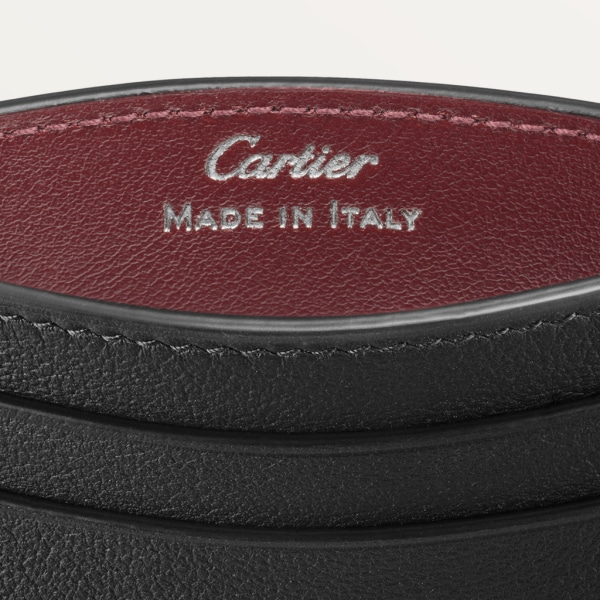 双卡片夹，Must de Cartier系列 黑色小牛皮，镀钯饰面
