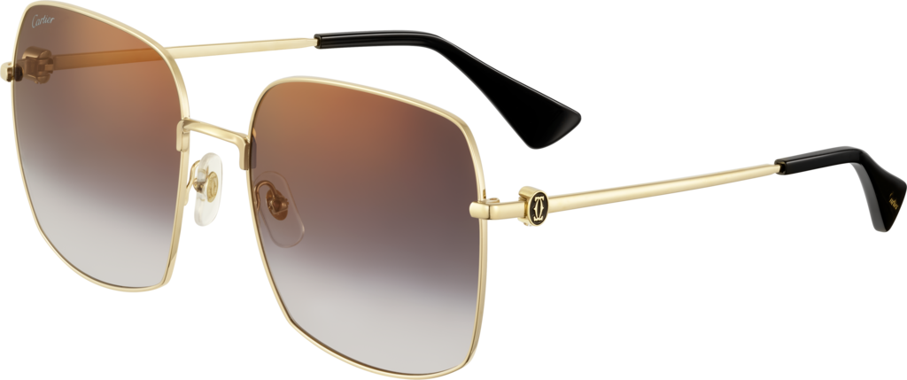 Signature C de Cartier SunglassesSmooth golden-finish metal, graduated grey lenses with golden flash