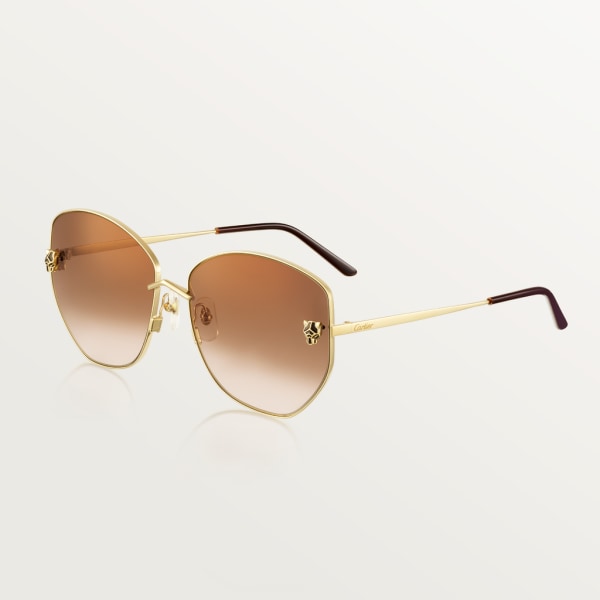 Panthère de Cartier Sunglasses Smooth golden-finish metal, graduated brown lenses with golden flash