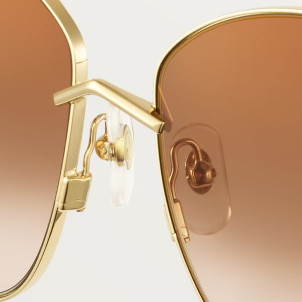 Panthère de Cartier Sunglasses Smooth golden-finish metal, graduated brown lenses with golden flash