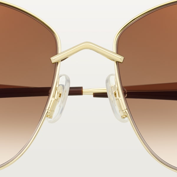 Panthère de Cartier Sunglasses Smooth golden-finish metal, graduated brown lenses with golden flash