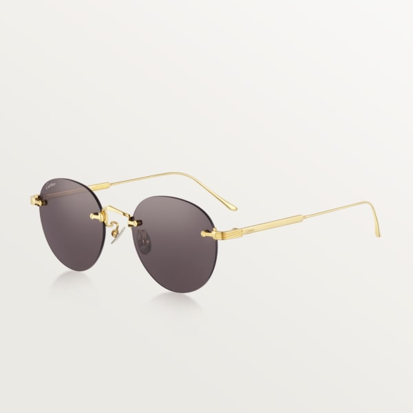 Signature C de Cartier Sunglasses Smooth golden-finish titanium, grey lenses