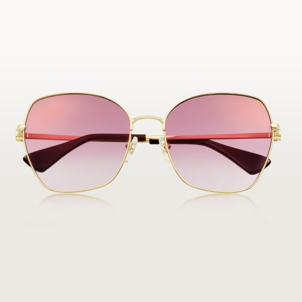 Signature C de Cartier Sunglasses Smooth golden-finish metal, graduated cyclamen lenses with golden flash