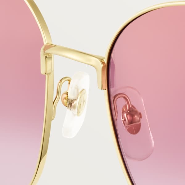 Signature C de Cartier Sunglasses Smooth golden-finish metal, graduated cyclamen lenses with golden flash