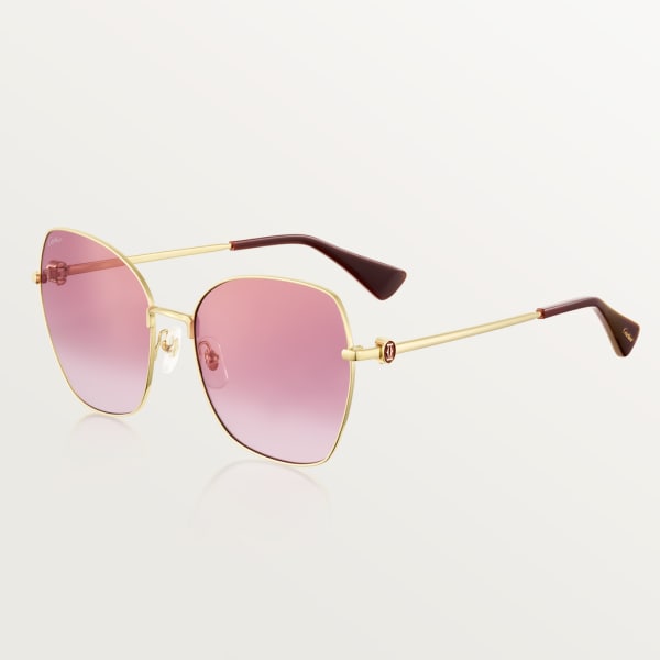 Signature C de Cartier Sunglasses Smooth golden-finish metal, graduated cyclamen lenses with golden flash