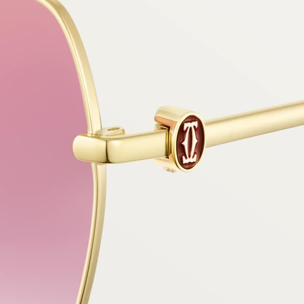 Signature C de Cartier Sunglasses Smooth golden-finish metal, graduated cyclamen lenses with golden flash