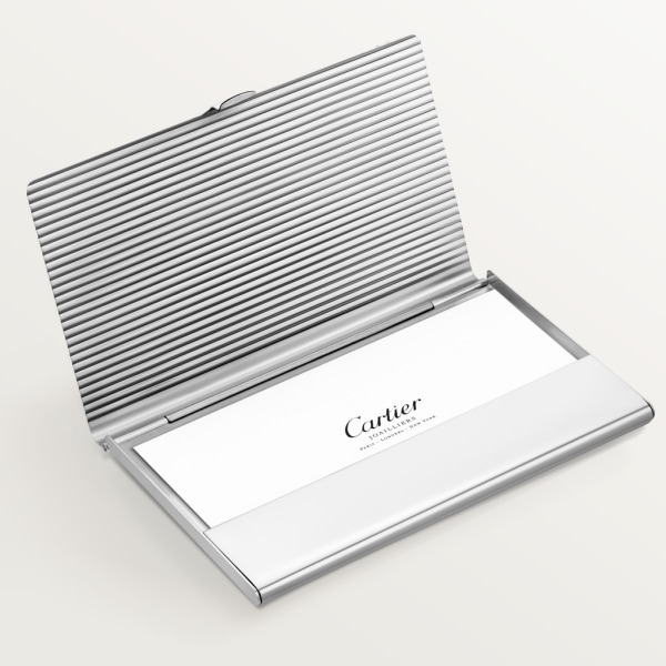 Vendôme Louis Cartier卡片夹，槽纹图案 精钢，镀钯和镀金饰面