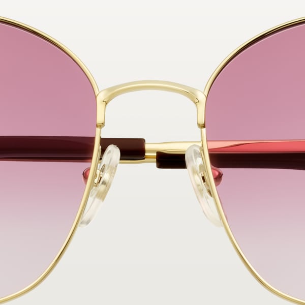 Signature C de Cartier Sunglasses Smooth golden-finish metal, graduated cyclamen lenses with golden flash