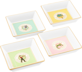 Set of four Cartier Characters trinket trays, small model Porcelain