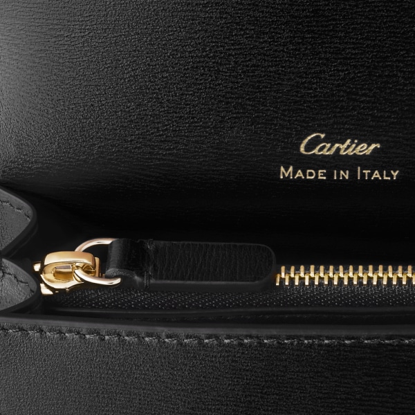 Panthère de Cartier卡地亚猎豹系列小皮具，卡片夹 黑色小牛皮，镀金饰面