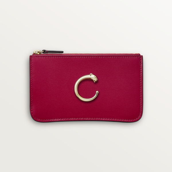 Panthère de Cartier Small Leather Goods, Card holder Cherry red calfskin