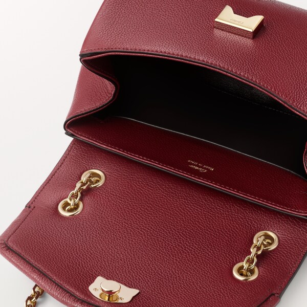 Panthère de Cartier bag, chain bag Burgundy calfskin, golden finish