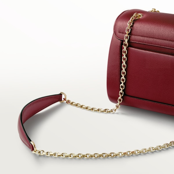 Panthère de Cartier bag, chain bag, small model Burgundy calfskin, golden finish