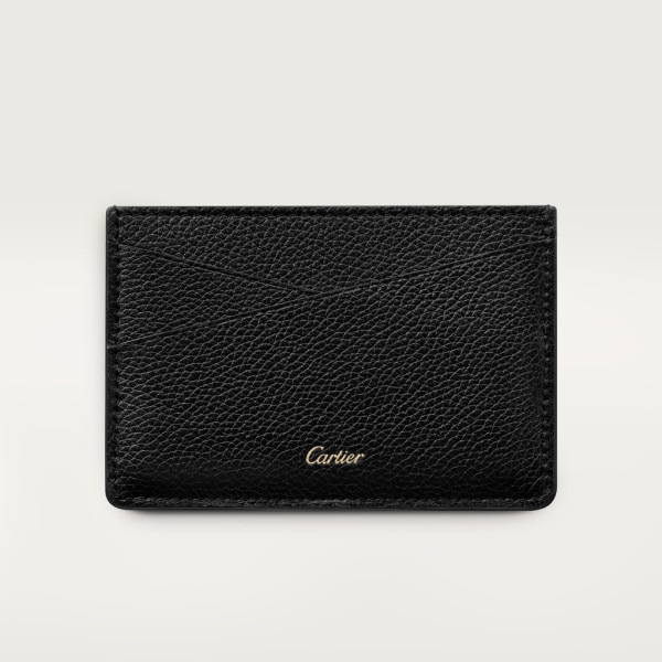 Panthère de Cartier Small Leather Goods, Card holder Black calfskin, golden finish