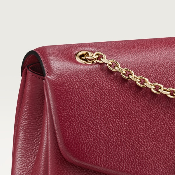 Panthère de Cartier bag, chain bag, small model Burgundy calfskin, golden finish