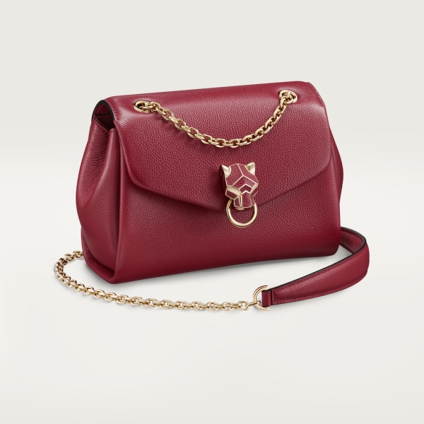 Panthère de Cartier bag, chain bag Burgundy calfskin, golden finish