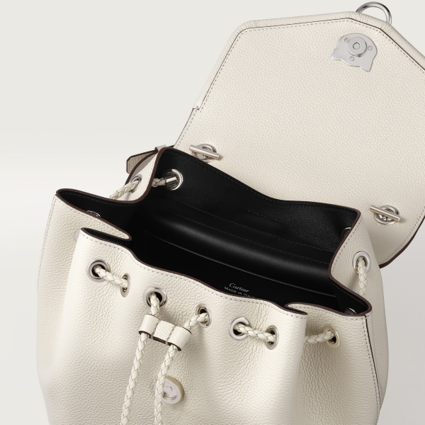Backpack, Panthère Graphique de Cartier Salt white grained calfskin, palladium finish